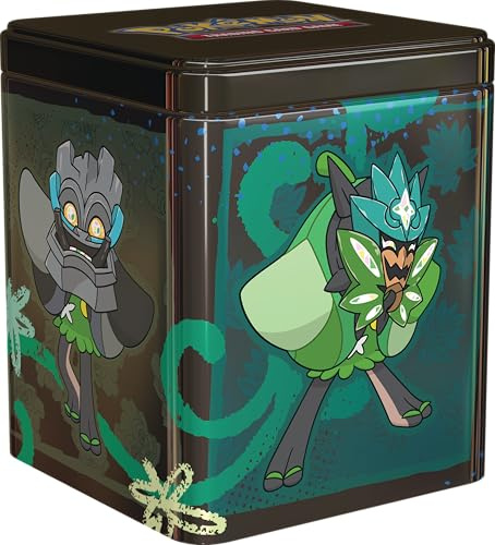 Pokémon: Lata apilable Ogerpon de JCC Pokémon (3 Paquetes de Mejora y 2 Hojas con Pegatinas)