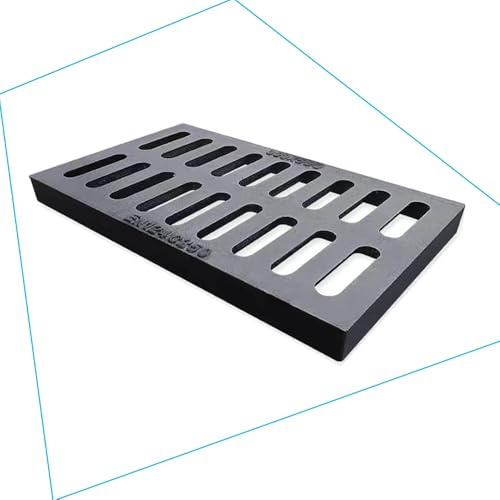 QSPNVFB Rejilla Desague Exterior 20cm 30cm 40cm 50cm Cubierta De Drenaje De Canal De Hierro Fundido, Filtros De Agua De Lluvia para Jardin Patio Garaje(50x20cm(20x8))