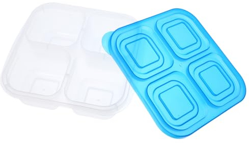 JECOMPRIS Fiambrera con Compartimentos Portátil para Snacks y Almuerzos Caja Organizadora Separadora de Alimentos para Oficina Camping y Senderismo Caja Lunch Box Azul