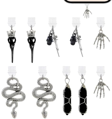 DICOSMETIC 10 Stück 5 Stile Staubschutzstecker Charme Bulk Totenkopf Hand Schlangen Typ C Ladeanschluss Anhänger Handy Anhänger Steckerabdeckung Kunststoff Staubschutzstecker Mit Halloween Charme