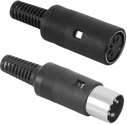 Gutol 12 connettori DIN 5 pin maschio-femmina per montaggio pannello, saldabili, per impianti AV (nero)