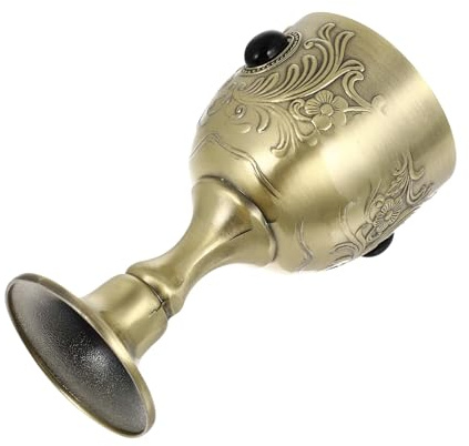 TOYANDONA Copa de Vino Retro de Aleación de Zinc Mini Cáliz Dorado de 3.23 Pulgadas para Cena Elegante y Uso Diario