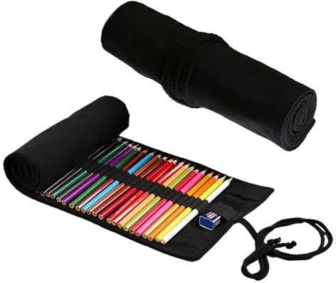 LAKPYN 1 Pezzi Portamatite 36 Fori, Astuccio Arrotolabile, Custodia Per Avvolgere Matita Di Tela, Astuccio Rotolo Portamatite Arrotolabile Per Matite Colorate,Matite Per Il Trucco,Artisti,Studenti
