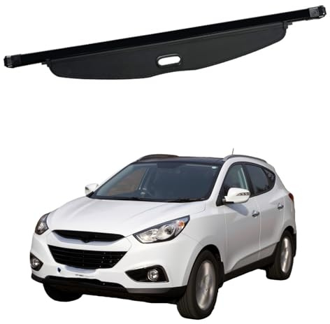 Car Rear Trunk Retractable Cargo Cover for Hyundai iX35 2010-2017,Retractable Security Luggage Storage Mat Partition Privacy Shades Rack Cargo Pad Covers,Canvas