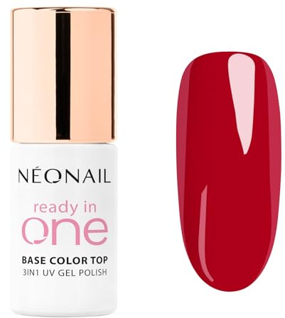NÉONAIL Smalto Semipermanente Unghie 7,2 ml - Smalto Rosso One Berry Red - Smalto 3in1 - Base Coat - Top Coat - Smalti Gel Per Unghie UV LED - Nail Polish - Smalto Unghie