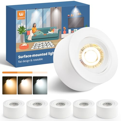 wowatt 6 Pezzi Faretti LED Soffitto Dimmerabili, 5.5W 550LM Luce Calda Luce Naturale Luce Fredda Faretto Bianco, Ø92mm*45mm Faretti da Soffitto Orientabili 30°, Plastica