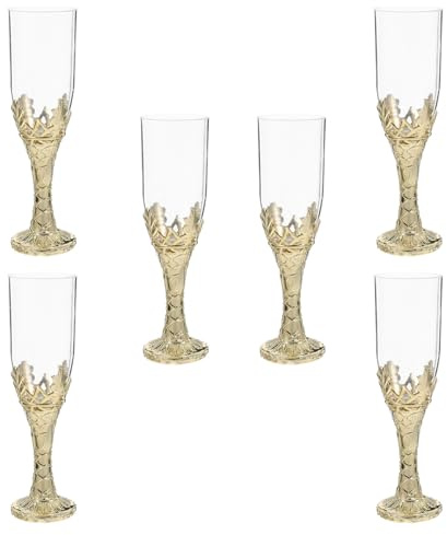 POPETPOP 6 Copas de Cáliz Dorado para Comunión y Bodas Diseño Medieval Vintage, Material Pp y Ps, Fácil Mantenimiento y Uso Versátil para Ceremonias Religiosas