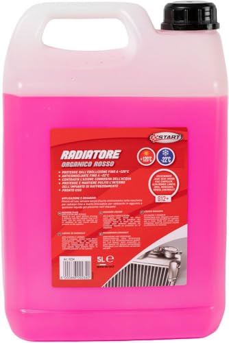 Start : Liquido radiatore Rosso 5L -22°C | Specifico per Motori monoblocco in Alluminio – Massima Protezione Fino a +120°C