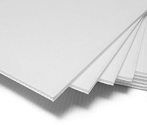 T-SIGN Corrugated Plastic Sheets Coroplast Sign Blank Board, 24 x36 Inches 3/16 Inches Thick for A-Frame Replacement Poster Sheets, White Blanks Sign (Pack of 2)