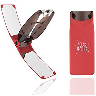 SOLAR BROTHER – Briquet Solaire Suncase Gear – Étui bi-énergie Unique : allumage Solaire instantané ou allumage au gaz Traditionnel – Waterproof & Windproof — Innovation française brevetée – (Rouge)