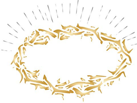 Krone der Dornen Schablone, 15,24 x 11,43 cm (M), Schablone, Original, religiös, gewebt, geflochten, Jesus Kronenkranz