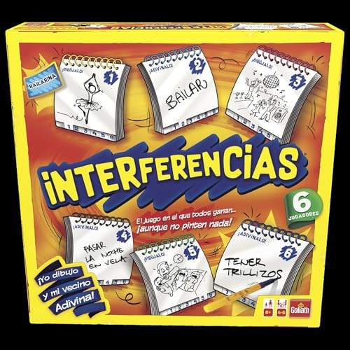 Goliath Interferencias, Juego de Mesa A Partir 8 Años, Divertido y Rápido Juego de Dibujo de 4 a 6 Jugadores, Juegos de Mesa Adulto, Dibuja y Adivina los Conceptos Dibujados