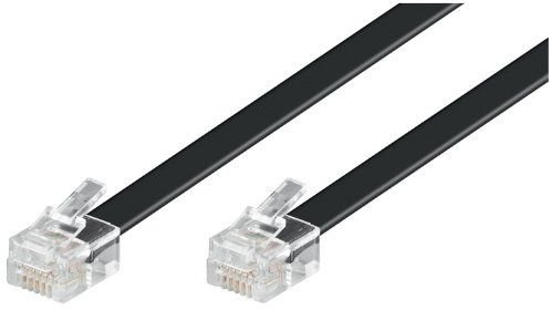 CABLEPELADO Câble téléphonique RJ11 vers RJ45 | Câble de données pour réseau Ethernet | Câble modulaire 8P4C | Convient pour modem routeur fax RNIS DSL VDSL Internet | Noir | 10 mètres