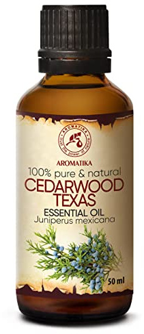 Ätherisches Zedernöl USA 50ml - Juniperus Mexicana - Zedernholzöl - Aromatherapie Öl für Diffusers und Duftlampe - Seifenherstellung - Haut & Haare - Reines Zedernöl - Duftöle