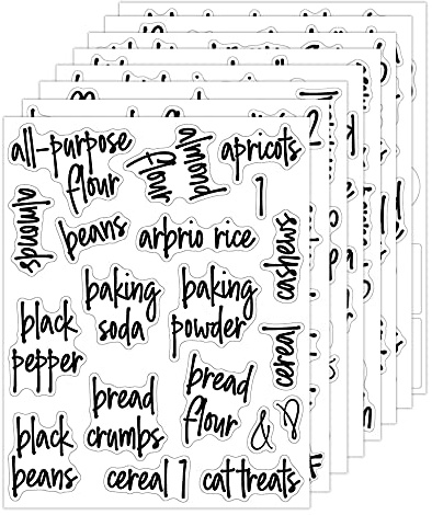 168Pcs Kitchen Pantry Labels Cursive,Pantry Labels Preprinted, Preprinted Black Script Food Label Stickers, Stickers for Food Containers (168)