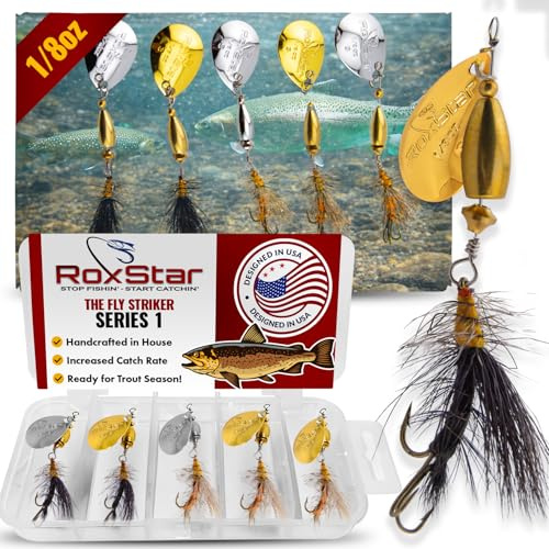 RoxStar Fly Strikers Proven Nationwide to Out-Fish Any Spinner | Hand-Tied in The USA | Most Versatile Fishing Spinner Ever! Trout, Bass, Steelhead | Stop Fishing - Start Catching