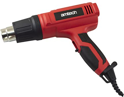 Amtech - Heat Gun for Paint Stripping, Soldering, for Crafts and More, Home DIY Tool, Easy to Use with 3 Heat Settings, Ergonomic, Electric, Thermal Cut Out, Includes 4 Nozzles (2000W)