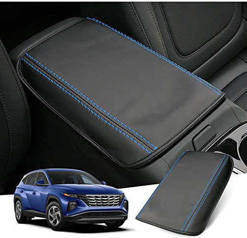 GAFAT Compatibile con Hyundai Tucson NX4 2021-2023 2024 (Automatico) Copertura per Bracciolo Centrale, Tucson 2023 Protezione per Braccioli, Rivestimento in Pelle PU, Accessori Tucson NX4 (Blu)