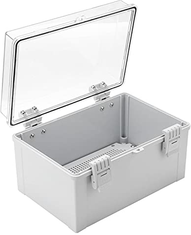 300 X 200 X 170mm Transparent Junction Box, IP66 Waterproof ABS Snap Buckle Power Distribution Enclosure Box, Electrical Cable Connection Boxes, for Outdoor Wiring