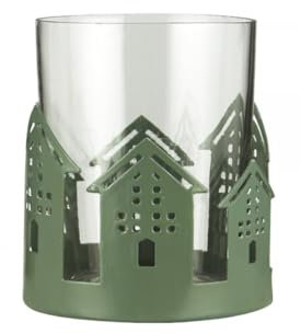 IB Laursen [W0725] Kerzenhalter f/Teelicht m/Häusern aus Metall
