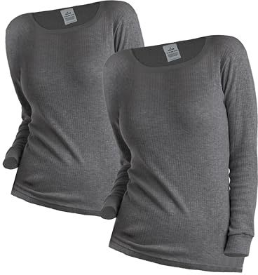 OCERA Thermo Unterhemd für Damen, Winter Thermounterwäsche mit Baumwolle für Ski, Snowboard, Wandern oder zuhause, warme angeraute Innenseite