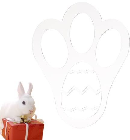 Lambo Osterhasen-Gartenschablonen, Osterhasen-Fußabdruck-Schablone,Festliche Kaninchen-Fußabdruck-Vorlage aus Acryl - Ostergeschenke für Kinder zum Selbermachen, Frohe Ostern-Partydekorationen