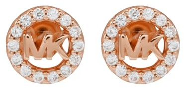 Michael Kors – Premium Kors MK Roségoldfarbene Logo-Ohrstecker aus Sterlingsilber für Damen, MKC1727CZ791
