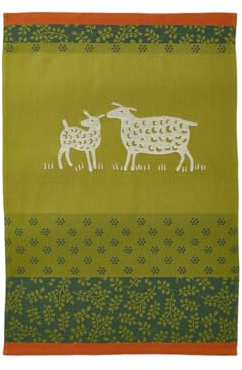 Coucke Bedrucktes Baumwoll-Jacquard-Geschirrtuch, Schaf, 50 x 75 cm