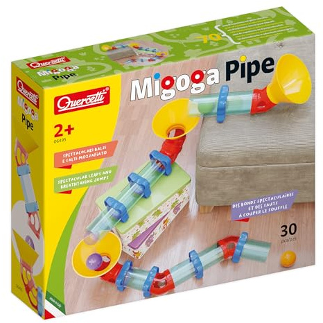 Quercetti Quercetti 6495 Migoga Pipe, per biglie per la Prima Infanzia, Multicolore, 30, Nuova versione