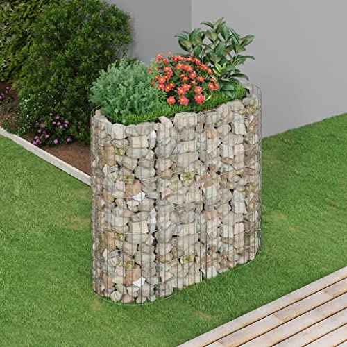 Blumenkasten Balkon Pflanzenkübel Blumenbeet Gabionen-Hochbeet Verzinktes Eisen 120x50x100 cmfür Garten, Balkon & Terrasse