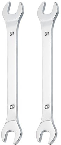 sourcing map 2pcs Super Thin Open End spanners Metric, 8mm x 9mm, Slim Chrome-Vanadium Steel Wrench Tool for Tight Spaces Repair