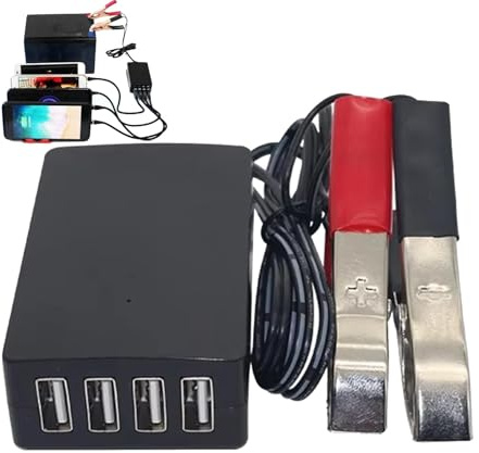XIAOXIAOYU Caricabatteria da auto 12-24 V, caricabatteria da auto con adattatore di alimentazione USB | stazione di ricarica per auto a più dispositivi, caricatore da moto USB, caricabatteria da auto