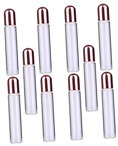 NOLITOY Botella de Vidrio Rodillo 5ml Rosa, 10 Piezas Rellenables