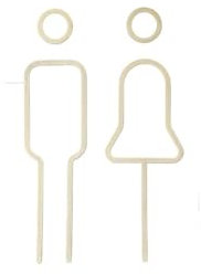 YETONADO 1 x kreatives Messing-WC-Logo, für Herren und Damen, WC-Türschild für Waschraum, WC-Platte, Metall-Schilder (5)