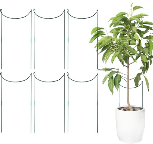 Tutor para,6 Piezas Tutores Medio-Cierre Aros para - Malla de jardín de metal resistente a la oxidación, Soporte para Varillas, Accesorios de Jardinería para