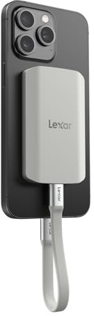 Lexar ES5 Portable SSD 4TB, USB 3.2 Gen2x2 up to 2000MB/s Read and Write, IP65, Magsafe External SSD Support Apple ProRes 4K (for iPhone 15/16 Pro) and Galaxy S25 8K, for Laptop, Liquid Silicon Build