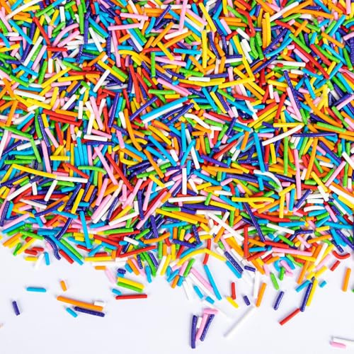 Twisweet Rainbow Sprinkles 250g, Edible Jimmies for Cake Decorating | Colourful sugar strands and jimmies for cupcakes, cookies, cakes and ice cream; ideal for birthdays, weddings and parties