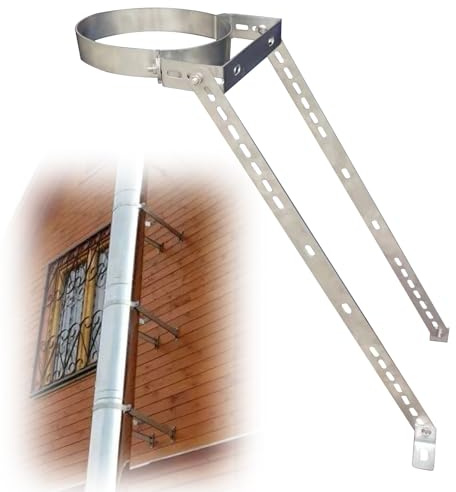 Windproof Chimney Support Brackets with Adjustable Legs, Customizable Stainless Steel Stove Pipe Support, for Enhanced Stability(Dia 210mm (8.3in))