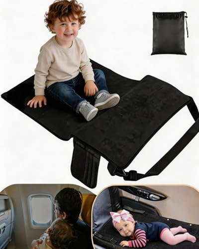 Toddler Airplane Bed, Portable Airplane Seat Extender Travel Bed for Kids, Soft Baby Plane Travel Essentials for Flying, Toddlers Long Flight Must Haves Footrest