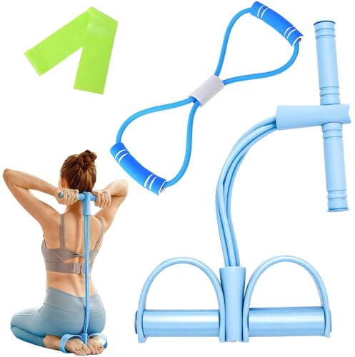 LIULINY Corde de Tension Multifonction, Pédale Puller de la Cheville, Bande de Résistance en Forme de 8, 6 Tubes Corde de Tension Elastique Sport, Utilisé pour Étirer l'abdomen, Adapté et Yoga