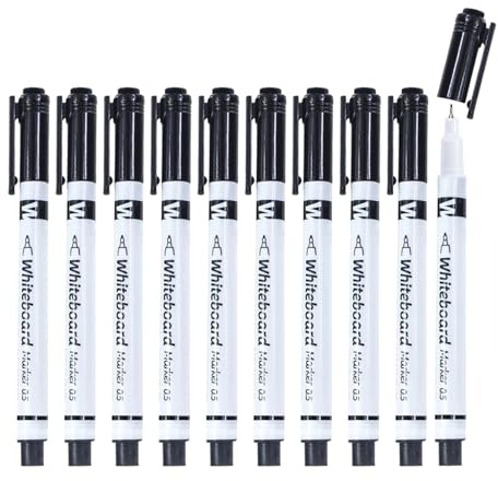 Pennarello per lavagna bianca, set di penne per insegnanti, 0,5 mm, cancellabile con, per lavagna bianca, calendario, aula, scuola materna