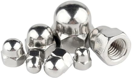 Tuercas cónicas de acero inoxidable, 10 tuercas ciegas tipo bellota de varios tamaños, acero inoxidable 304(M18)