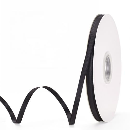 G2PLUS Black Satin Ribbons 6mm: 100Yards Thin Gift Wrapping Ribbon | for Wrapping Presents, Making Cards, Craft Projects,Christmas Decorations
