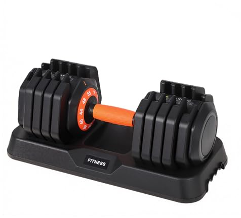 HAUSPROFI Verstellbare Hanteln 55 lbs (24,95kg)-Einzel, Hantel 10 in 1 Gewichtsstufen, Kurzhanteln Verstellbar Platzsparend mit rutschfestem Griff für Fortgeschrittene Krafttraining Fitnessstudio