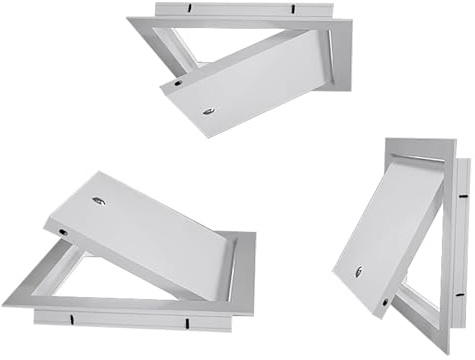 Vindsdörr i aluminiumlegering, låsbar inspektionslucka för rörledningar, servicedörr för inomhus och utomhusbruk för hotell/bostäder (15x16 tum/38,1x40,6 cm)