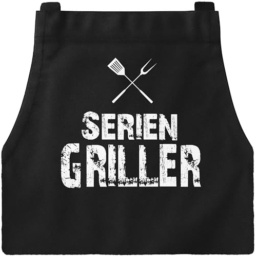 MoonWorks Grill-Schürze für Männer mit Spruch Seriengriller Baumwoll-Schürze Küchenschürze