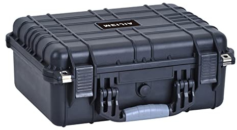 MEIJIA Housses pour appareils Photo compacts,Valise étanche pour caméra, Drone et Objets fragiles, capacité de15L,avec Insert en Mousse Personnalisable, Noir élégant,15,98 x12,99 x6,85