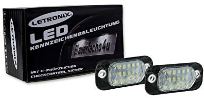 LETRONIX SMD LED Kennzeichenbeleuchtung Module für Golf 3 / Golf 3 Cabrio / Polo 3 6N / 6N2 / Classic / Variant / Ibiza 2 6K / Cordoba 2 6K & 6C Mit E-Prüfzeichen