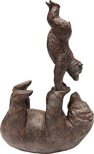 Kare Design figura decorativa Artistic Bears Handstand Marrón, objeto decorativo, motivo oso, accesorio, salón, decoración para estanterías o aparadores, escultura decorativa, decoración, 27x18x9 cm