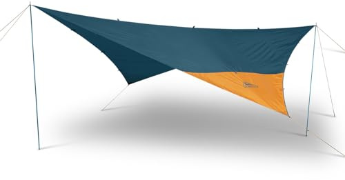 Kelty Noah’s Tarp Sun Shelter and Multi-Use Awning Rainfly, Portable Canopy UV Protection, Waterproof + Durable, 3 Sizes for Customized Pitch (9ft)